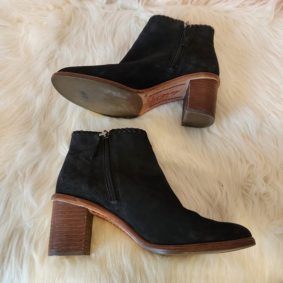 ED Ellen Degeneres Black Leather Nubuck Susumu Ankle Boots - Picture 5 of 8